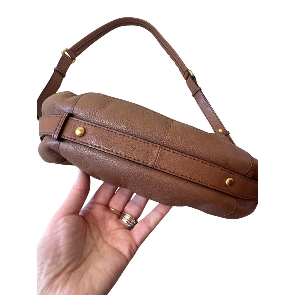Marc Jacobs Messenger Crossbody Shoulder 100% Cow Leather Bag BROWN - Picture 3 of 8